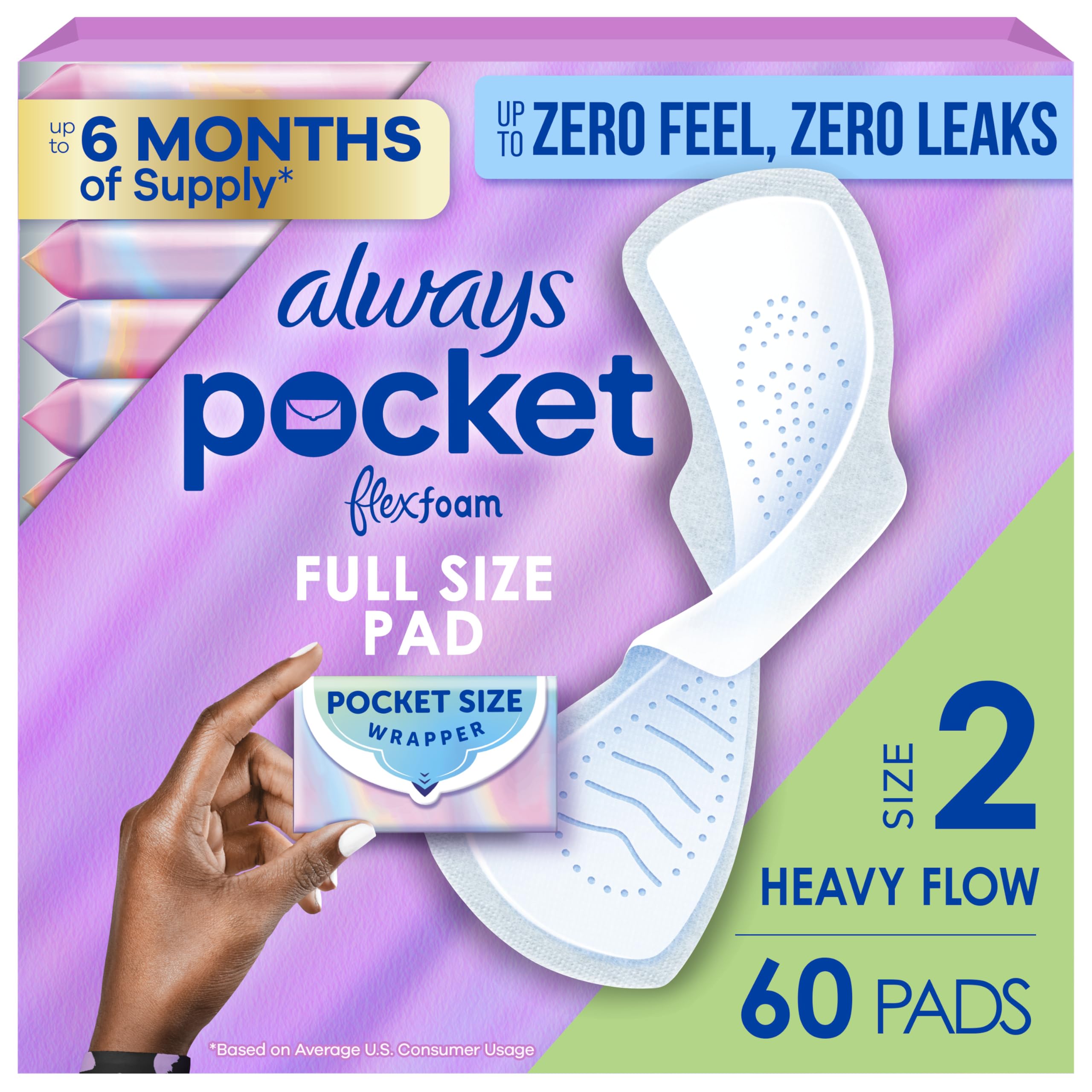 Always Pocket front packaging showing compact three-pack convenience