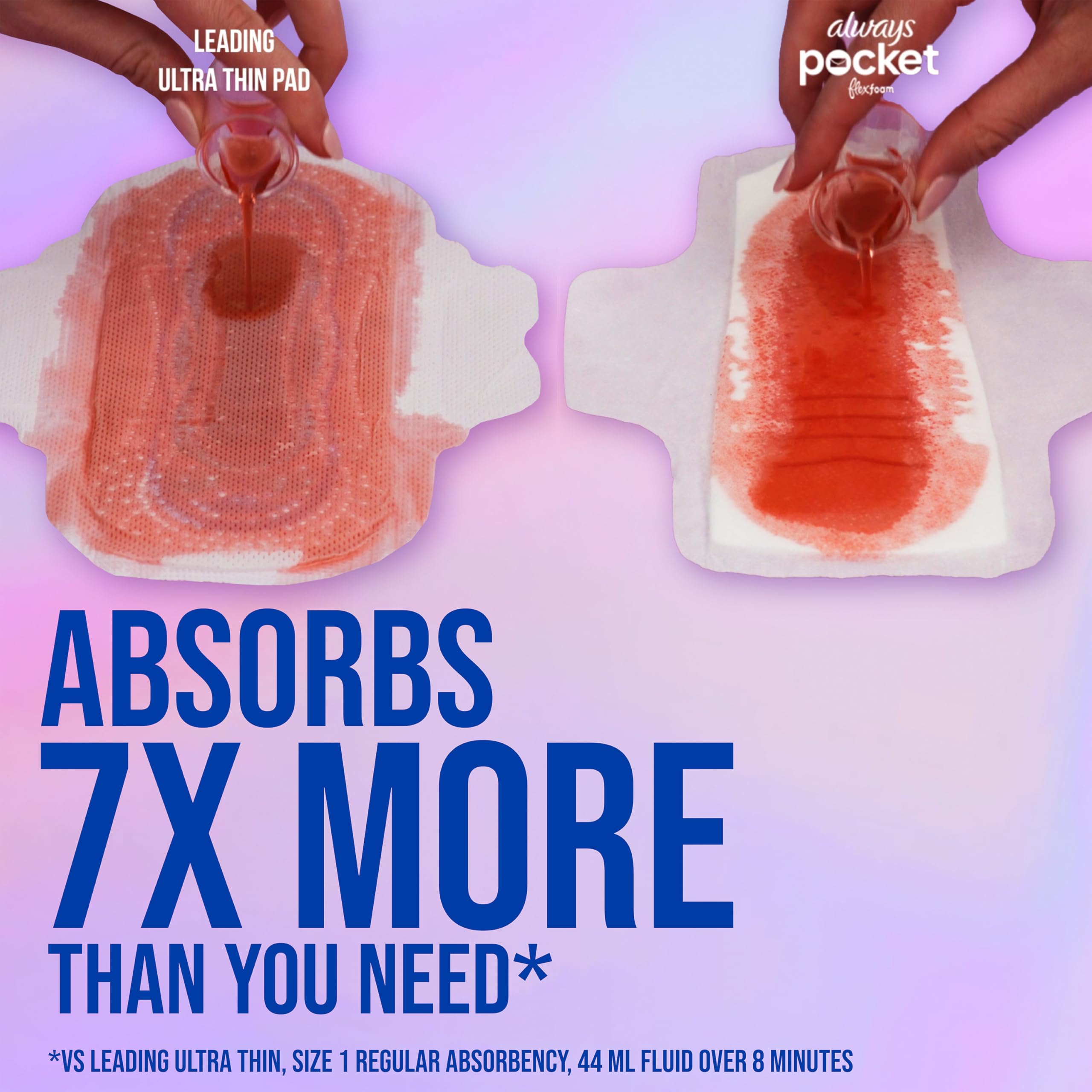 Always Pocket resealable wrapper open for discreet access and disposal