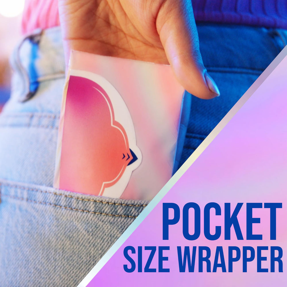 Always Pocket pad wings displayed for secure, anti-bunching fit