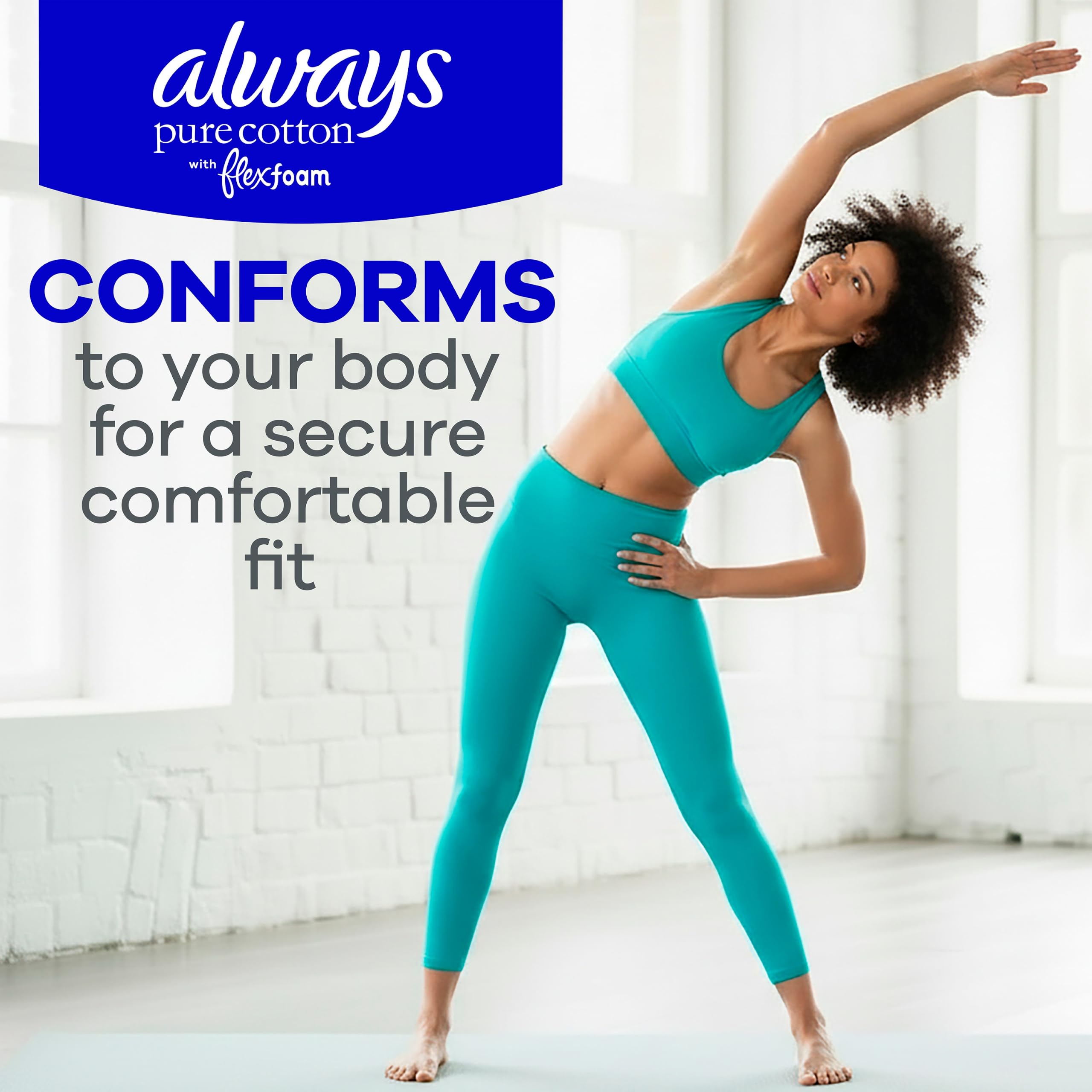 Always Pure Cotton paquete abierto con 72ct para ver cantidad y disponibilidad