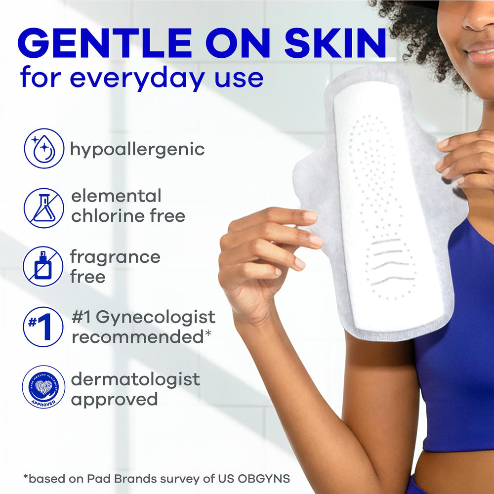 Always etiqueta con sello Skin Health Alliance que sugiere compatibilidad con la piel