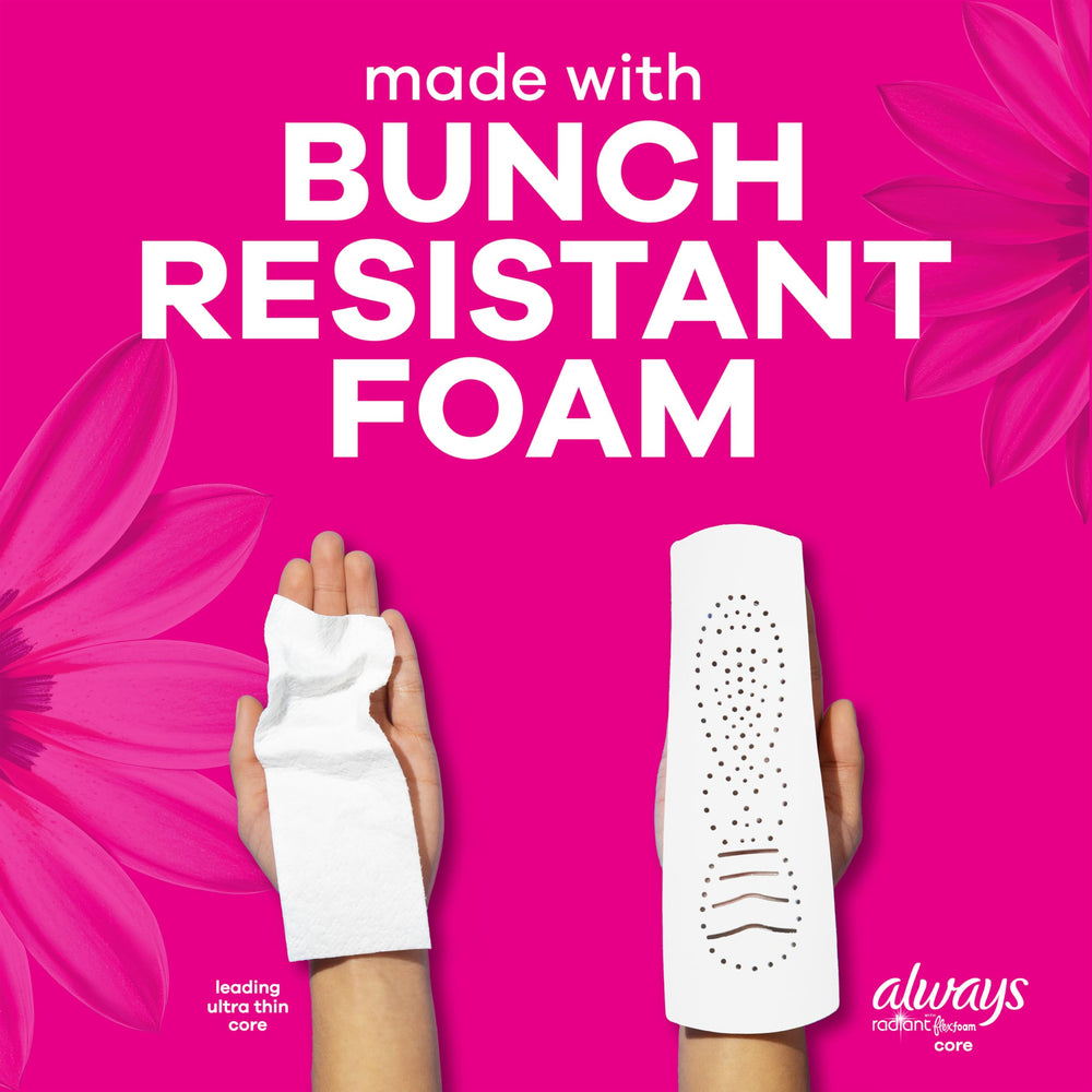 Etiqueta de aprobación Skin Health Alliance en paquete Always Radiant para confianza