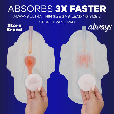 Always Ultra Thin toalla extendida con cobertura trasera mayor para prevenir fugas nocturnas