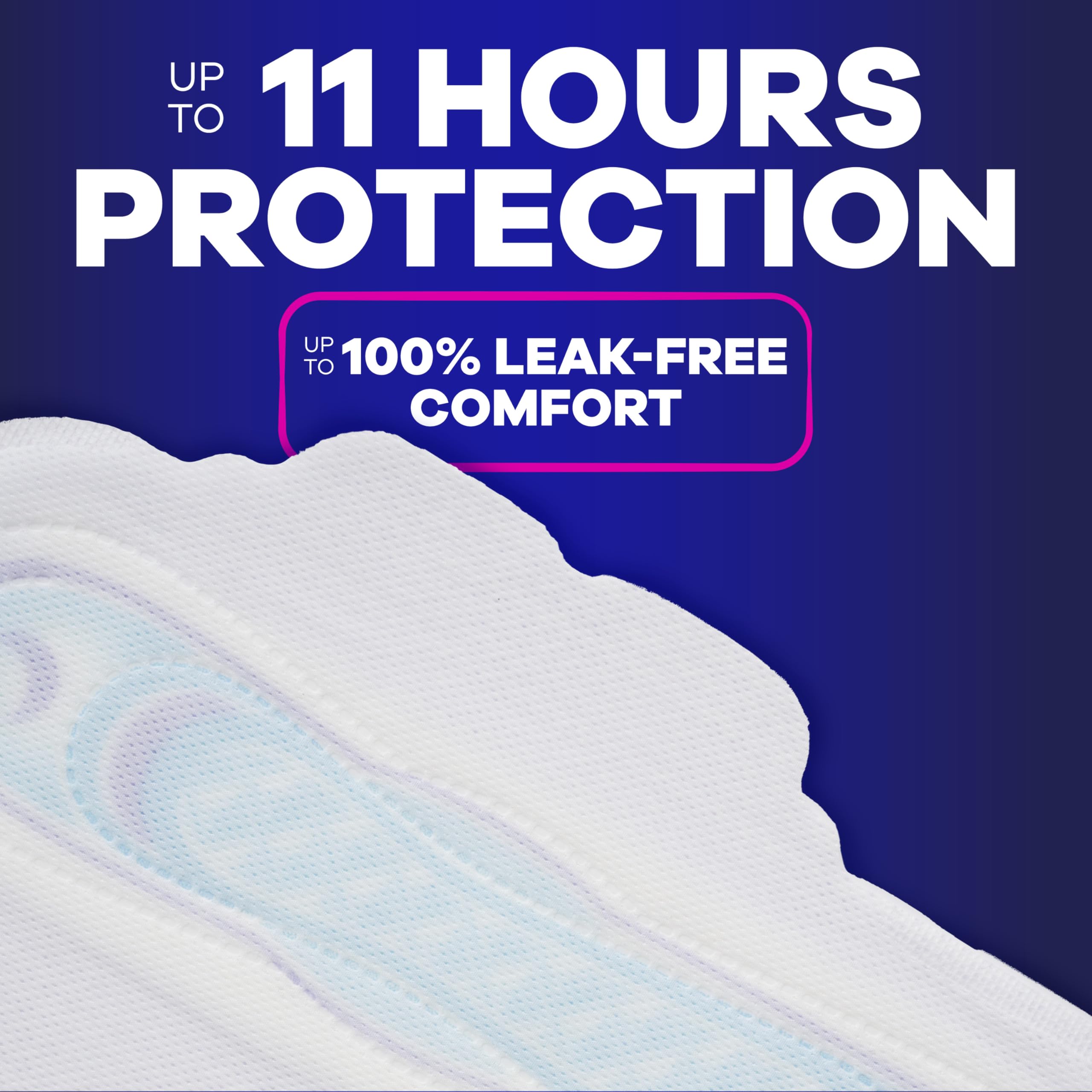 Always Ultra Thin pad with wings secured on underwear for reduced shifting and comfort