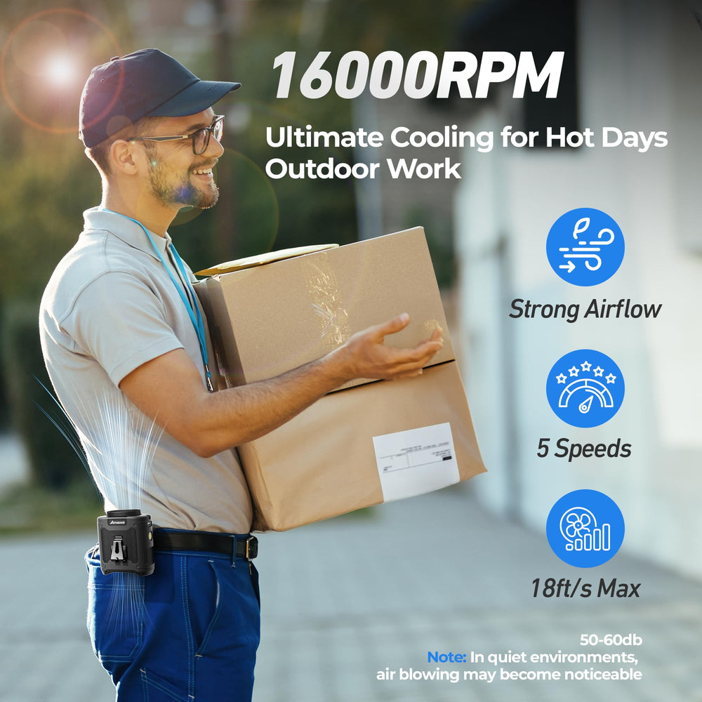 AMACOOL ventilador puesto en base de mesa como ventilador portátil estable