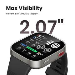 Amazfit side profile highlighting thin aluminum body and two-button control for comfort