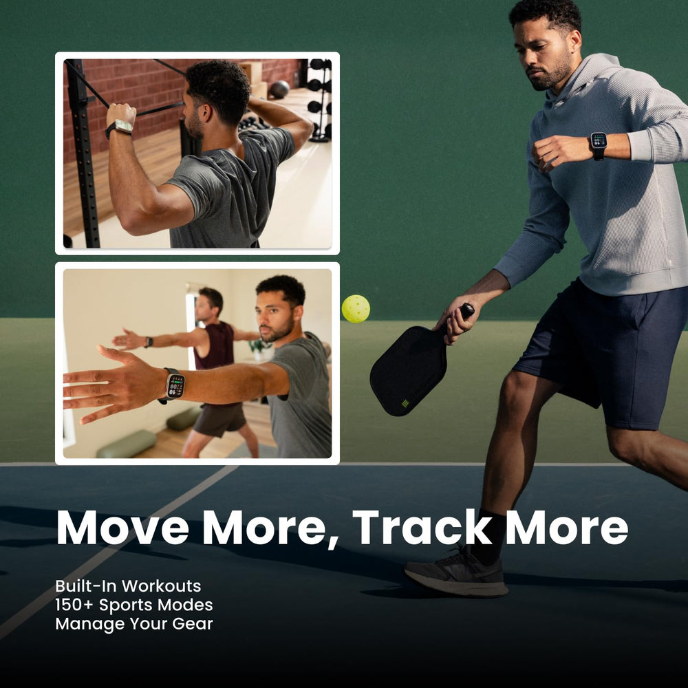 Amazfit band and buckle detail showing durable strap and secure fit advantage