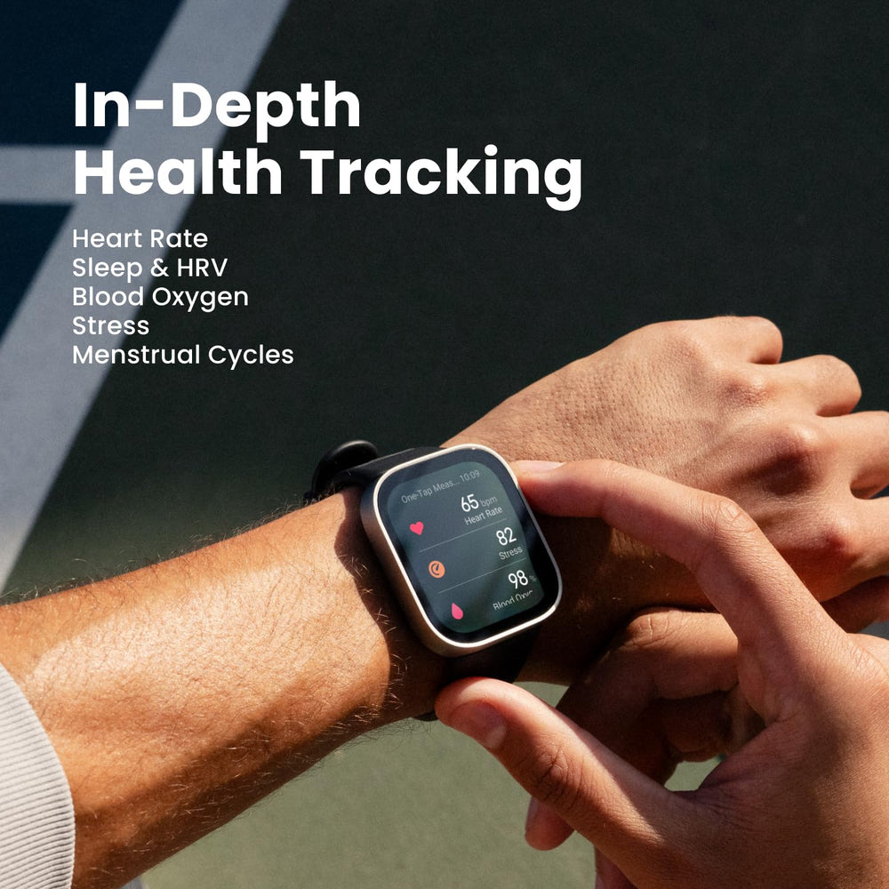 Amazfit lifestyle outdoors photo demonstrating versatile use during travel and training