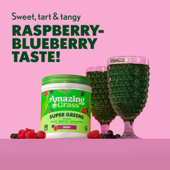 Etiqueta nutricional de Amazing Grass con certificaciones orgánicas visibles