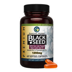 Amazing Herbs frasco delantero mostrando etiqueta y cantidad, conveniencia de uso
