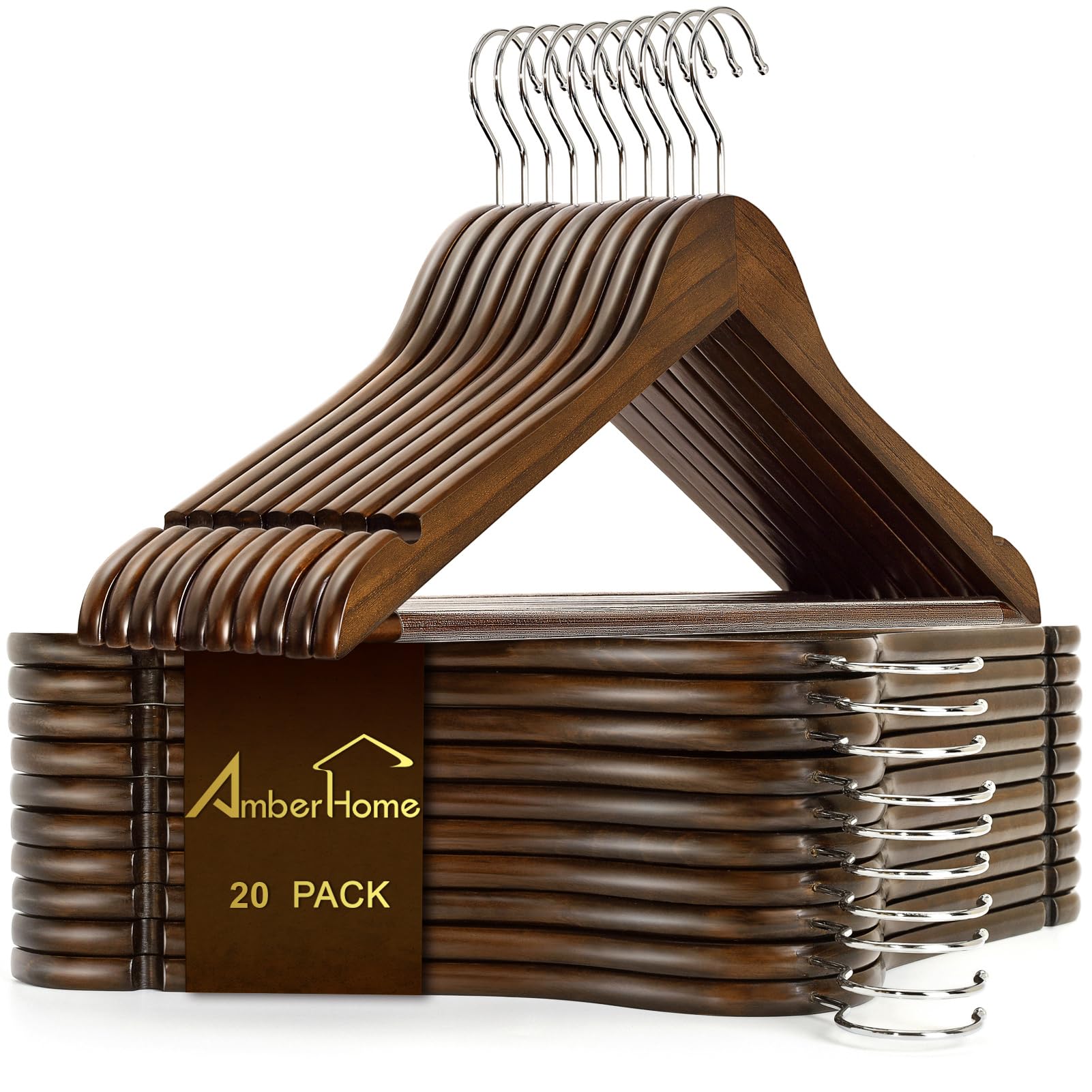 Amber Home percha frontal de madera elegante y resistente