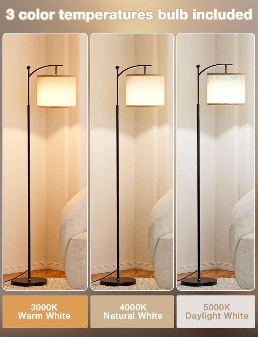 Ambimall beige lampshade close-up highlighting texture and soft light diffusion benefit