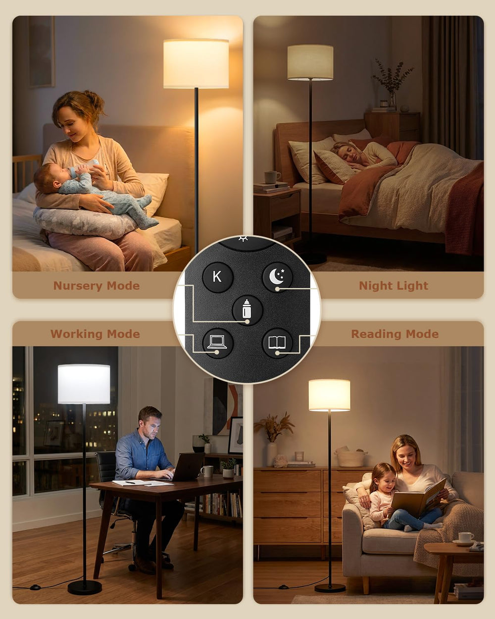 Ambimall lámpara junto a silla mostrando escala y ocupación mínima