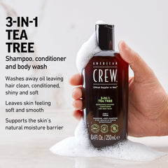 American Crew etiqueta con instrucciones visible que facilita uso correcto