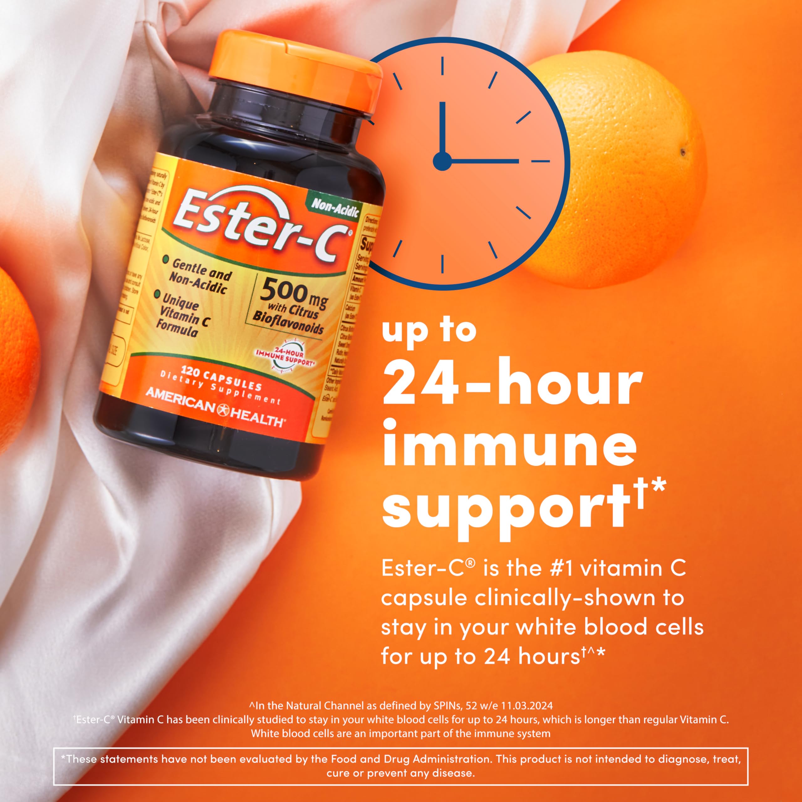 American Health cápsulas Ester-C primer plano, fácil de tragar y sin acidez