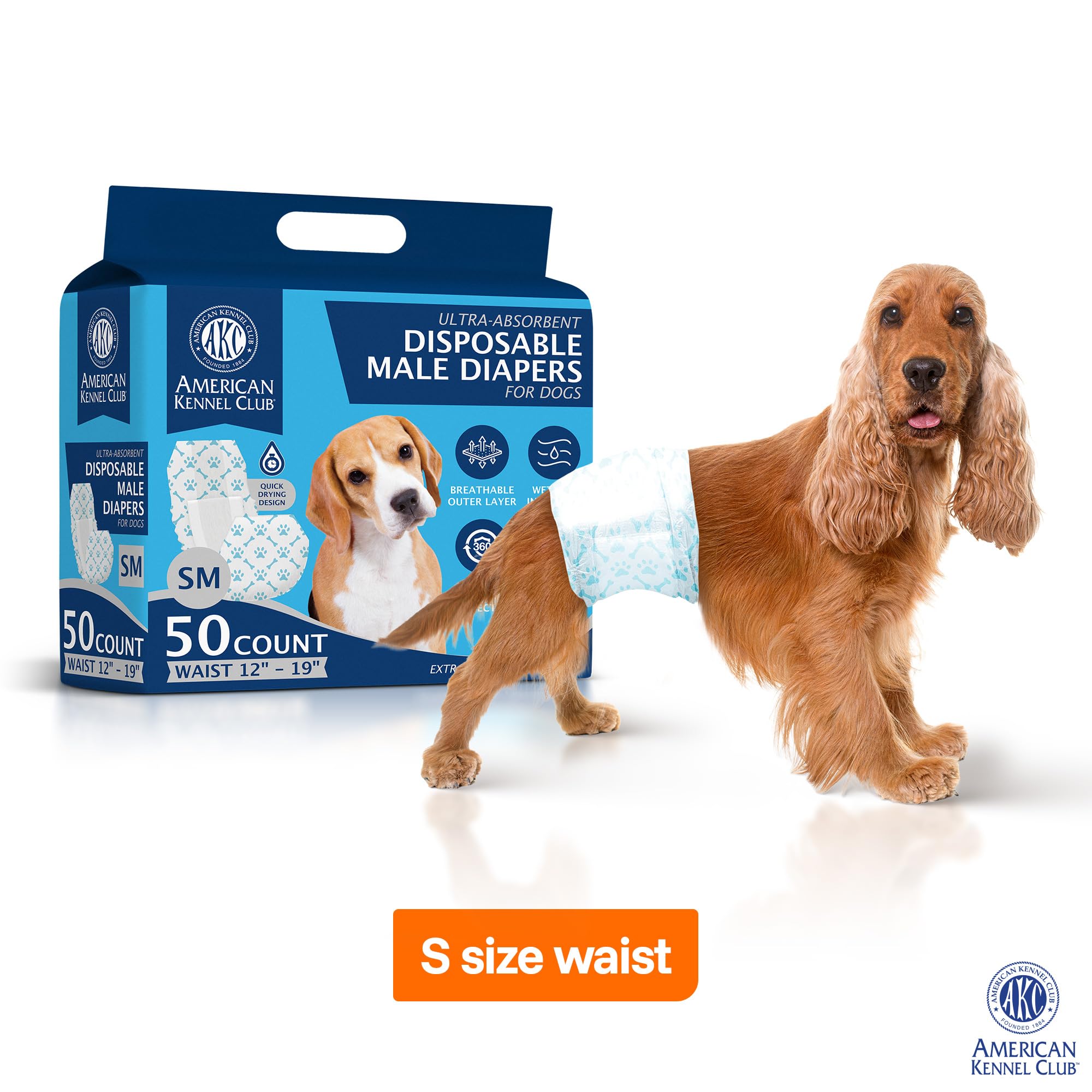 American Kennel Club núcleo absorbente mostrando secado rápido y retención