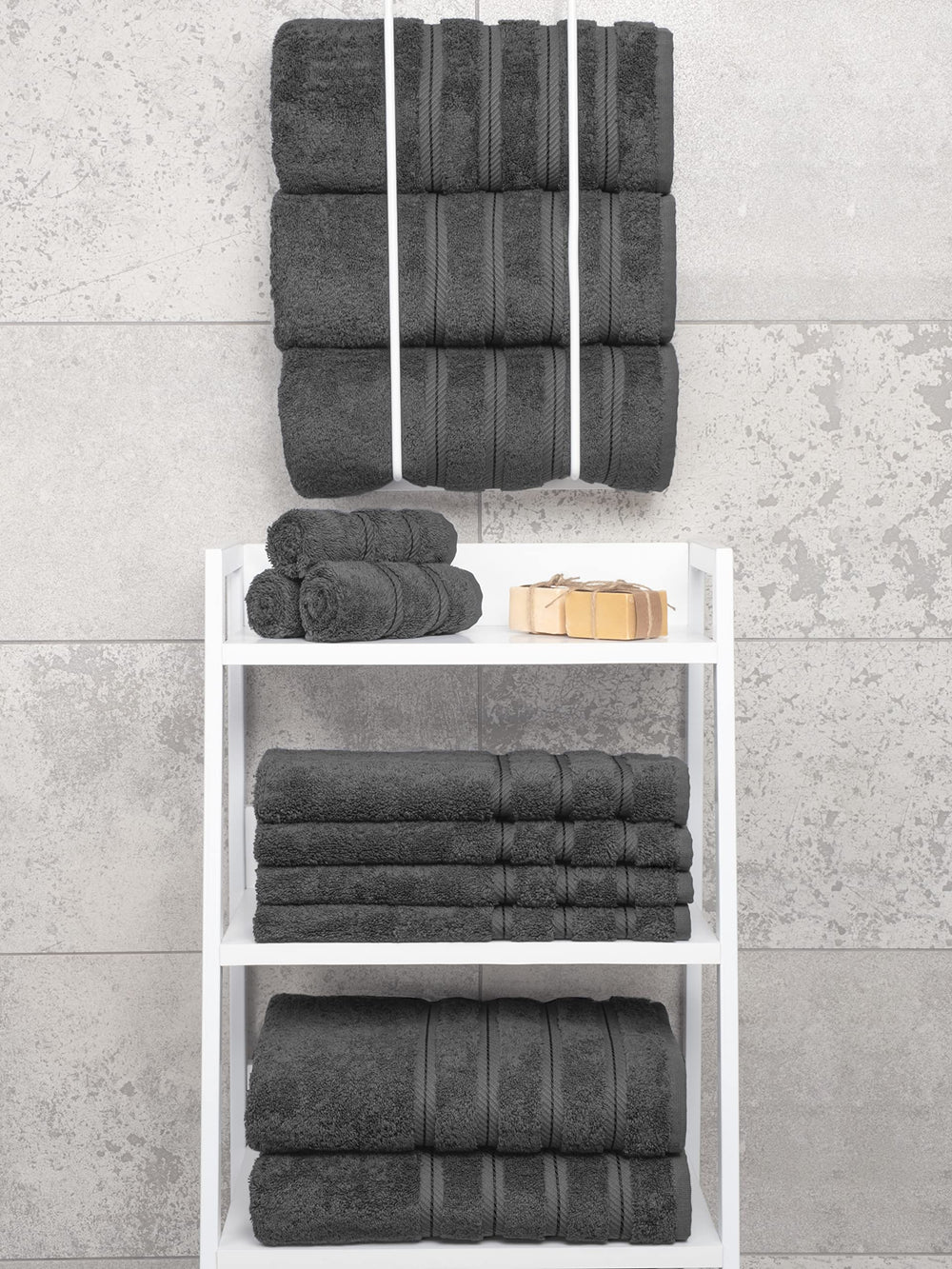 American Soft Linen toallas en baño ambientado, aportan estilo y confort