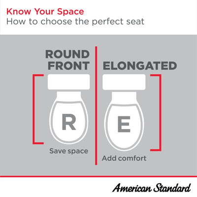 American Standard textura brillante del asiento, superficie fácil de limpiar
