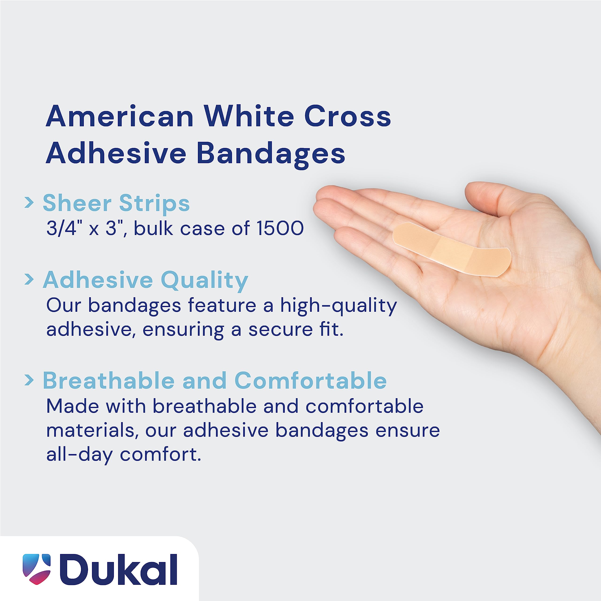 American White Cross vendaje transparente aplicado mostrando discreción