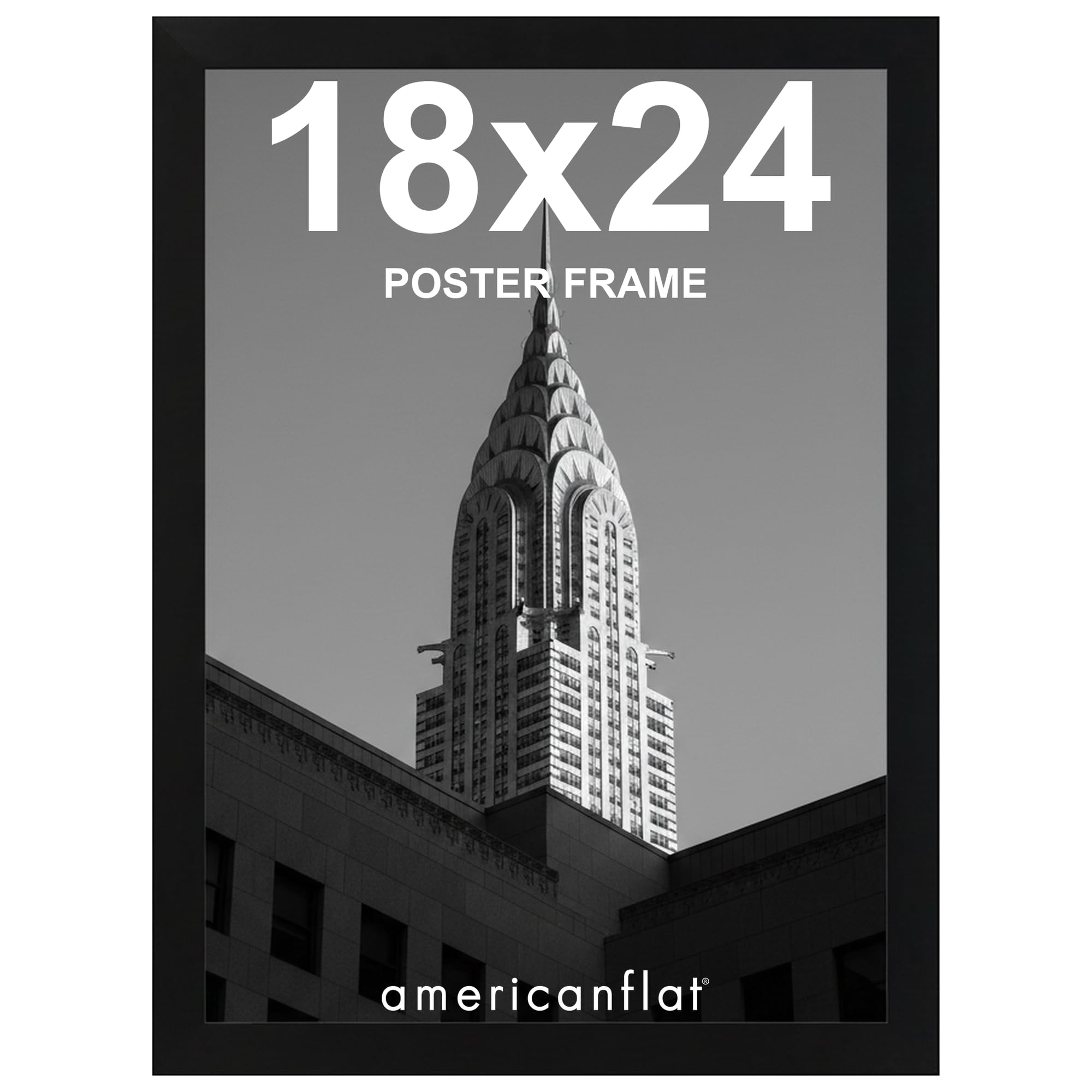 Americanflat frente del marco 18x24 negro que realza imágenes