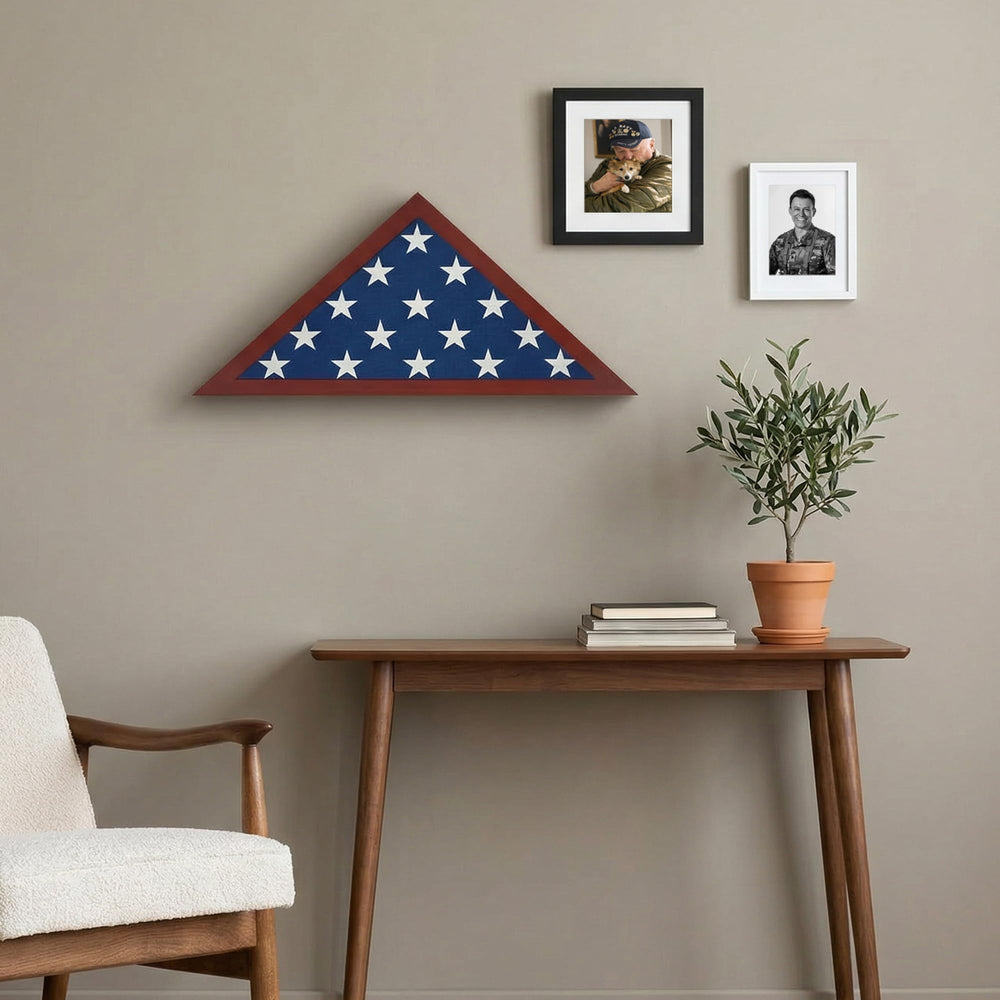 Americanflat interior con turn points sujetando la bandera, fijación sin daños