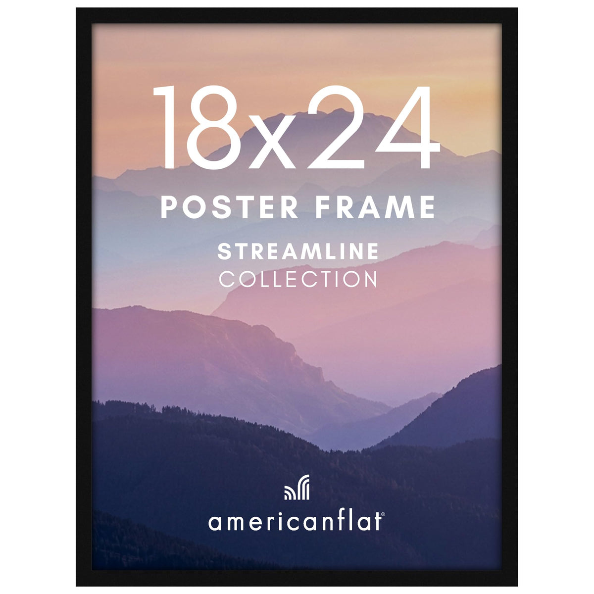 Americanflat marco frontal negro, resalta arte con estilo profesional