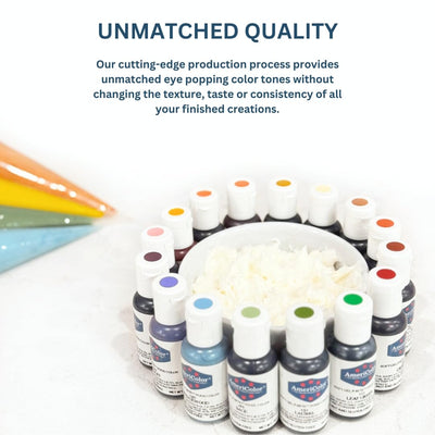 AmeriColor color swatches on fondant showing vibrant consistent shades benefit