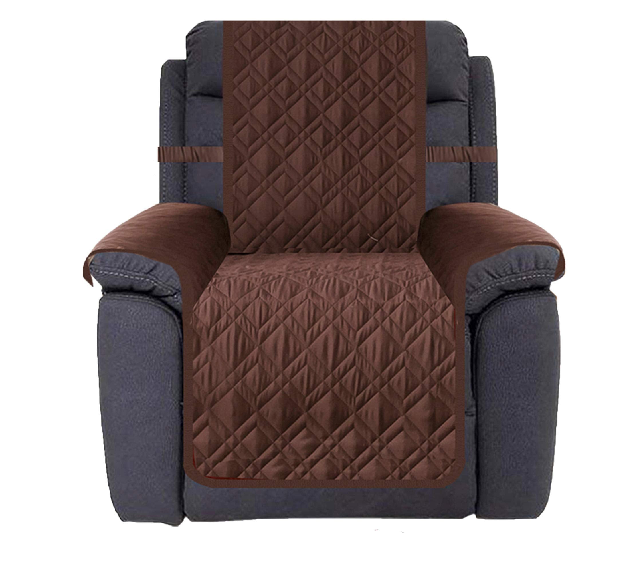 Ameritex vista frontal de la funda reclinable mostrando ajuste y color chocolate
