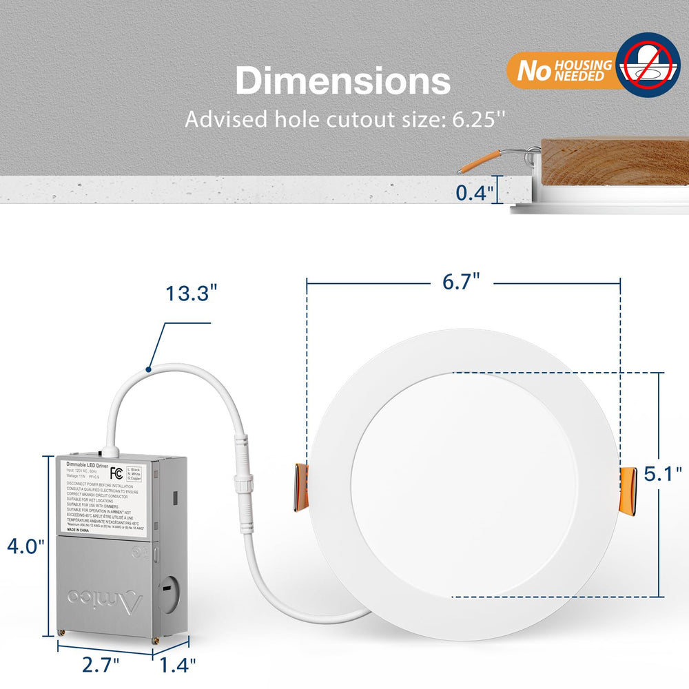 Amico recessed light over bathroom vanity demonstrating damp suitability