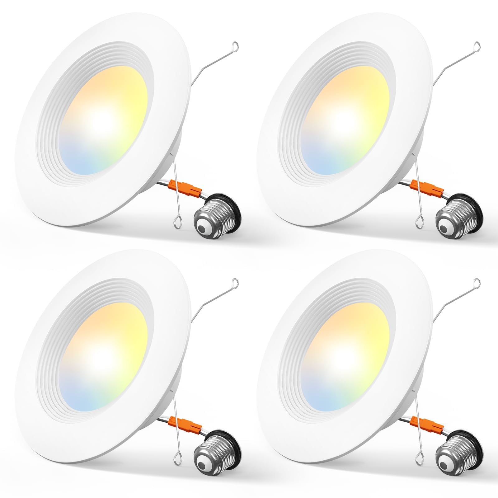 Amico paquete frontal 4 focos mostrando diseño blanco y ahorro energético