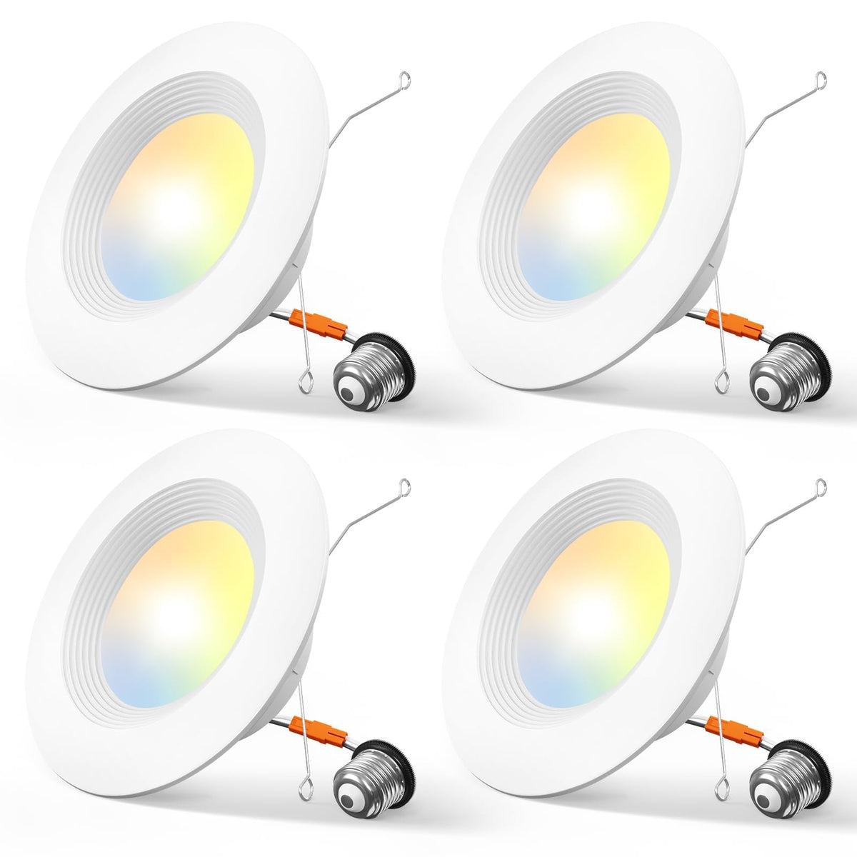 Amico paquete frontal 4 focos mostrando diseño blanco y ahorro energético