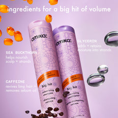 amika ingredient label close-up highlighting caffeine and glycerin