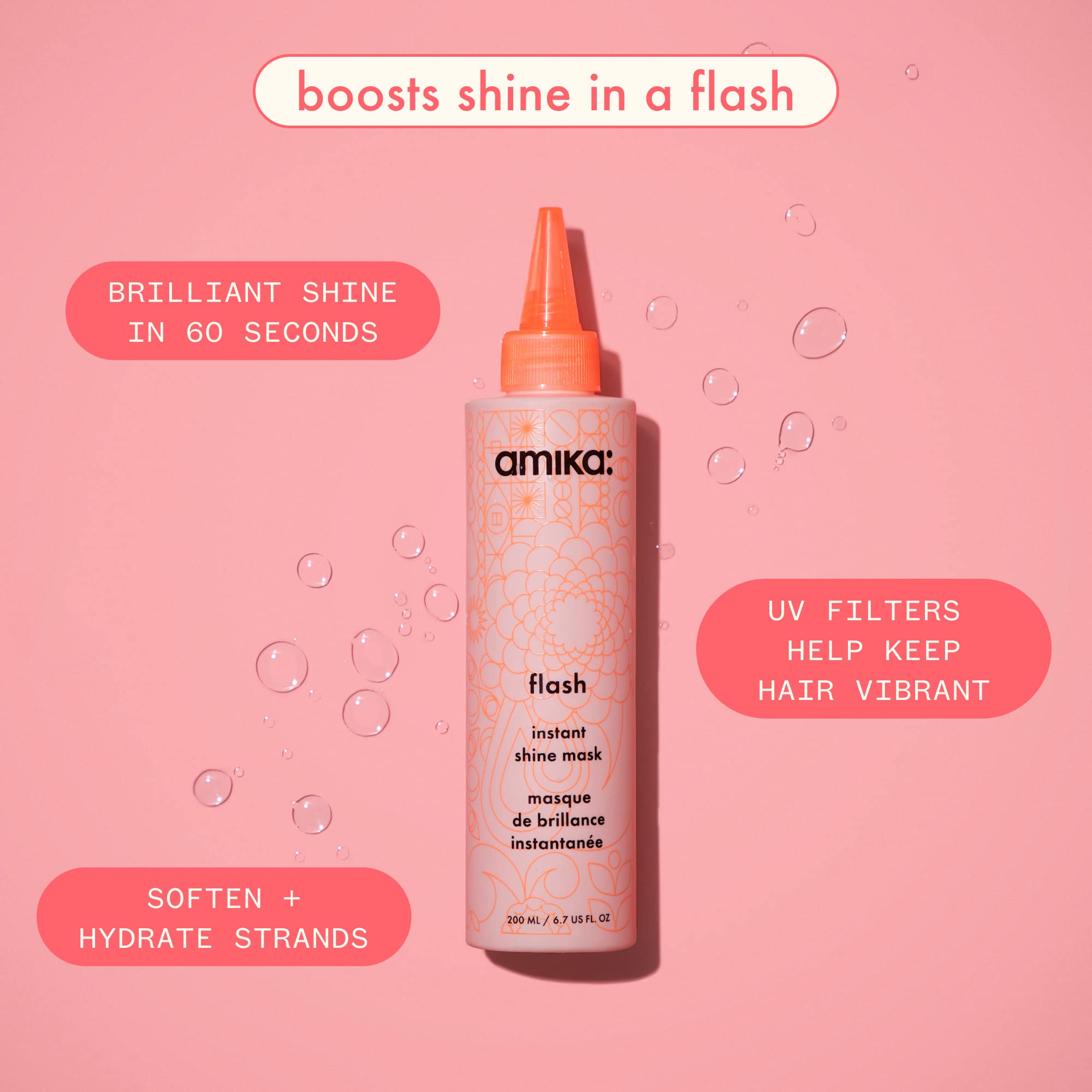amika flash instant shine mask creamy texture close-up showing rich moisturizing formula