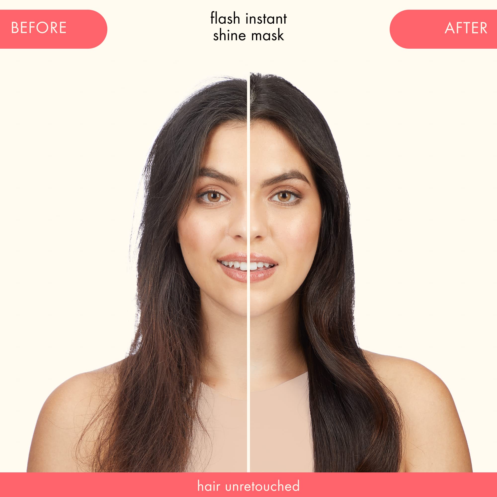 amika flash instant shine mask rinsed hair with glossy finish and improved shine