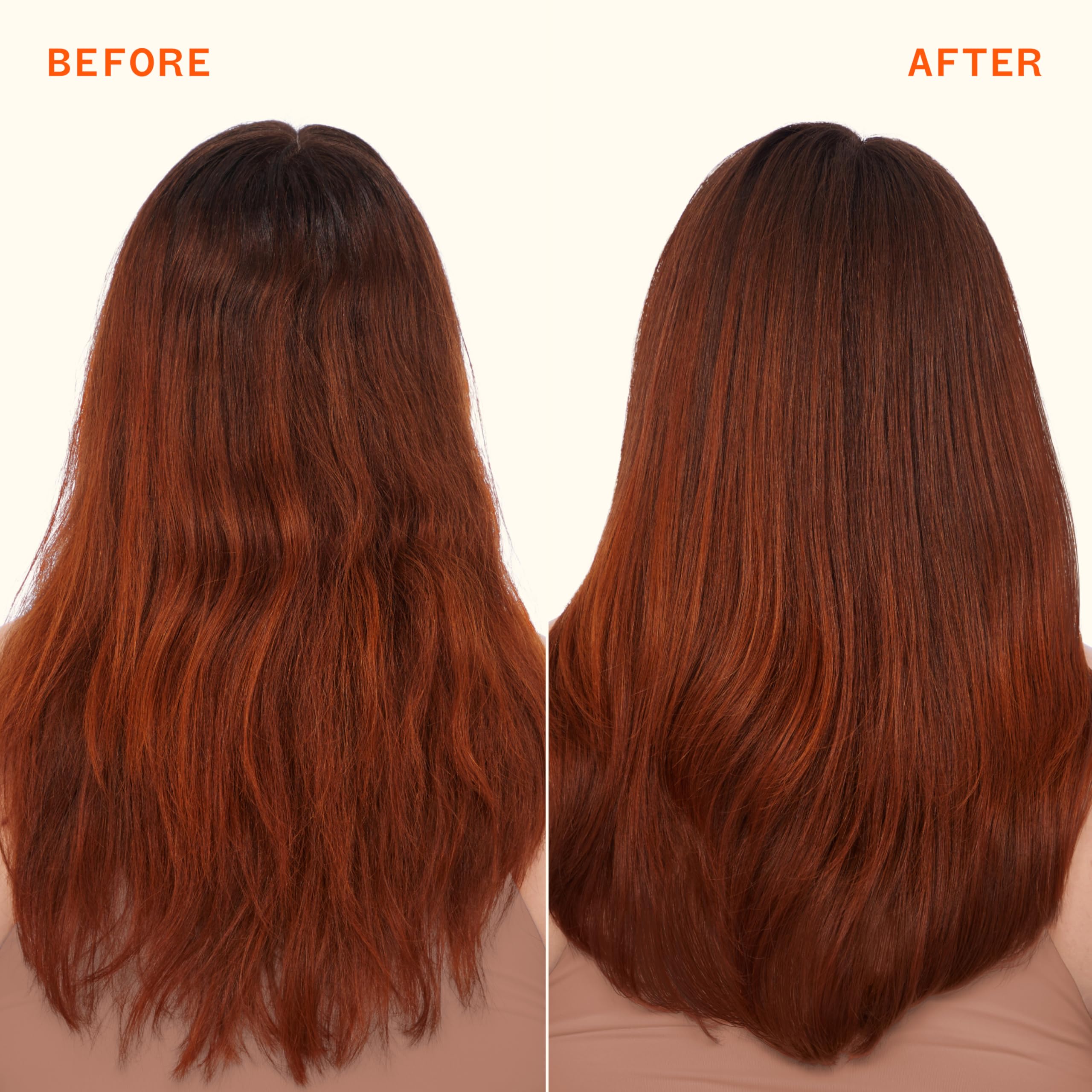 Amika Soulfood applied to mid-lengths demonstrating detangling benefit