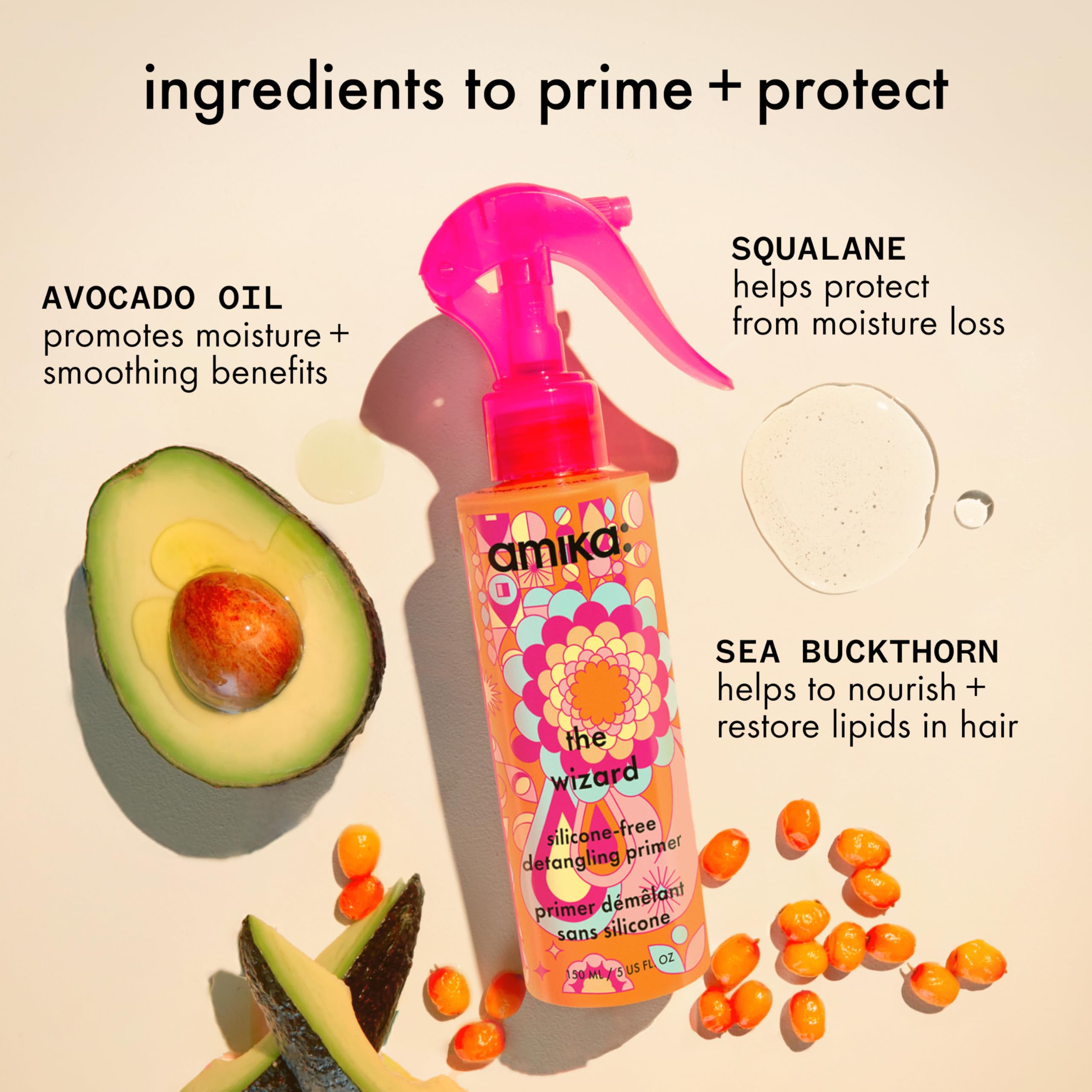 amika bottle cap and nozzle detail for precise, mess-free dispensing