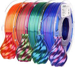 AMOLEN front packaging showing four silk dual-color spools, vibrant colors benefit