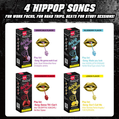 Amos gift box open with four individually wrapped lollipops for sharing