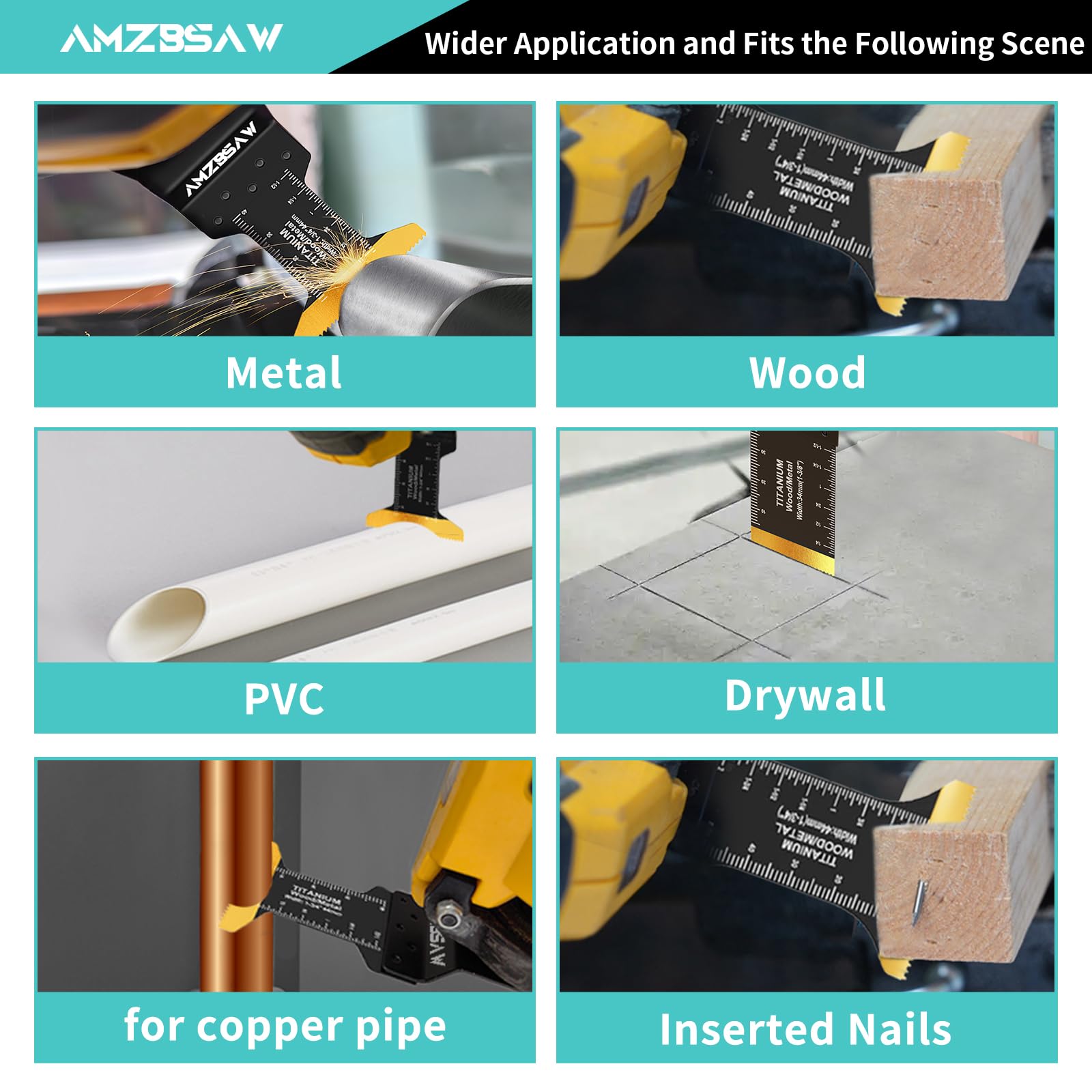 AMZBSAW adaptadores incluidos mostrando compatibilidad amplia