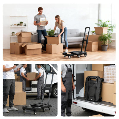 Anautin carrito plegado tamaño 18" para guardado compacto y fácil transporte
