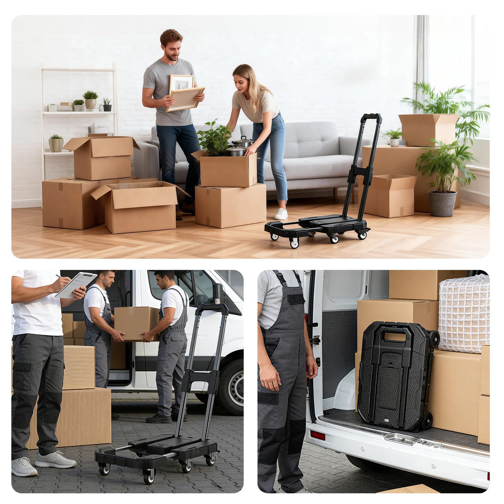 Anautin carrito plegado tamaño 18" para guardado compacto y fácil transporte