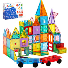 Anbalulu set frontal mostrando 100 piezas y 2 coches, promueve juego creativo