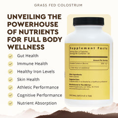Close-up of Ancestral Supplements colostrum capsules highlighting texture and purity
