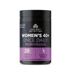 Ancient Nutrition envase frontal del multivitamínico para mujeres 40+ mostrando diseño y beneficios