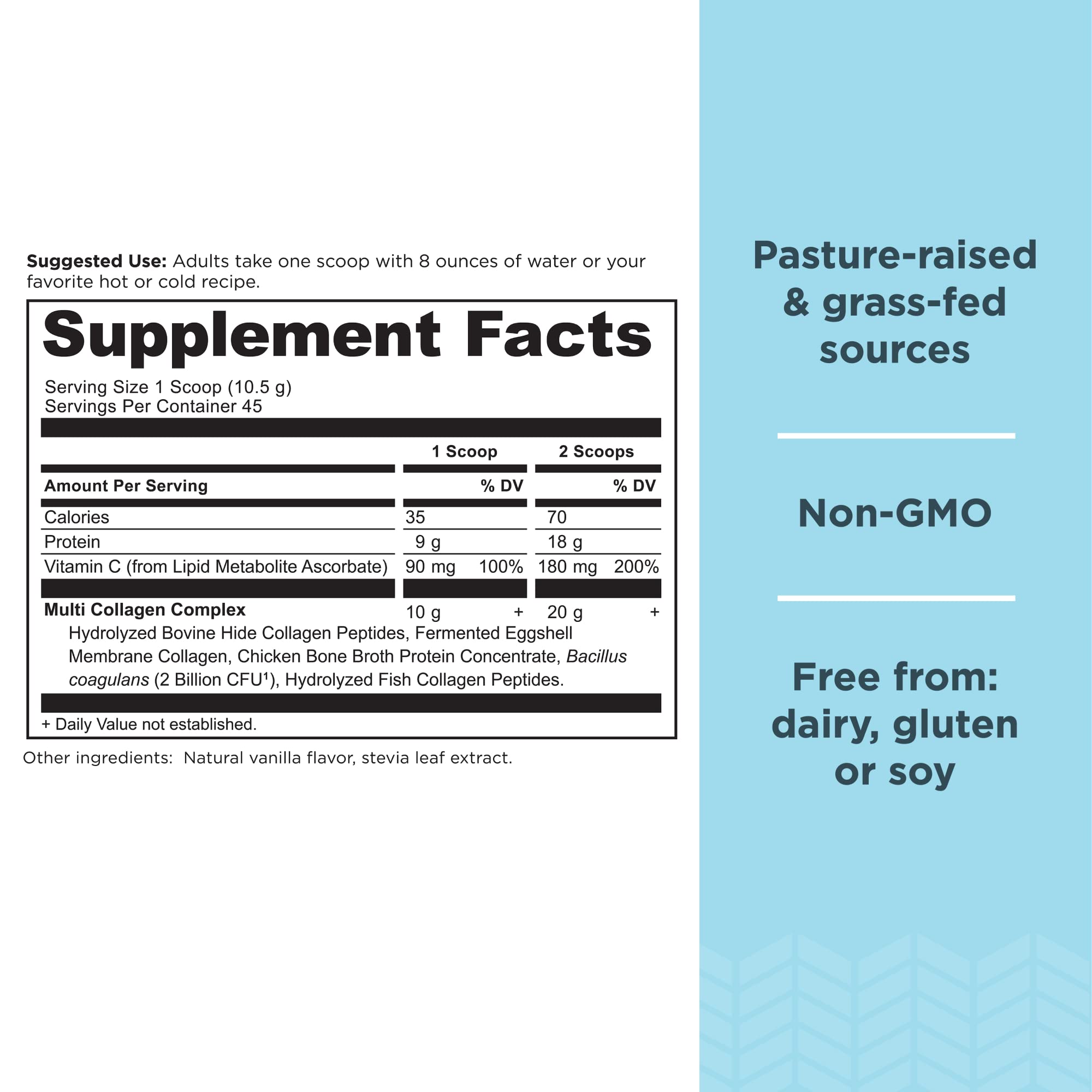 Ancient Nutrition primer plano del polvo enfatizando textura fina y solubilidad