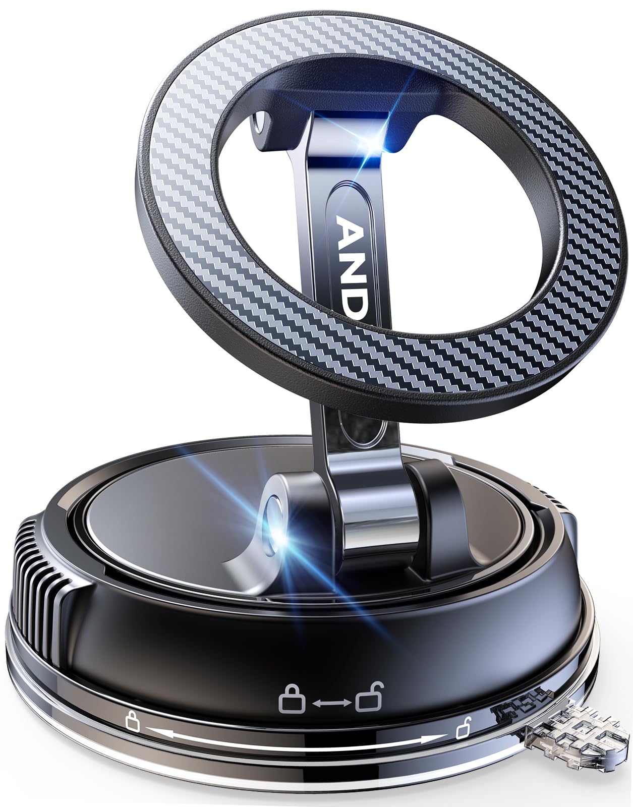 ANDERY vista frontal del soporte instalado y sujeción segura