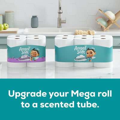 Angel Soft mega roll on holder demonstrating easy installation and fit