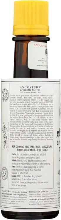 ANGOSTURA gotas sobre cuchara mostrando concentración y control de sabor