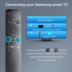 Angrox mando en uso frente a un televisor Samsung para control por voz