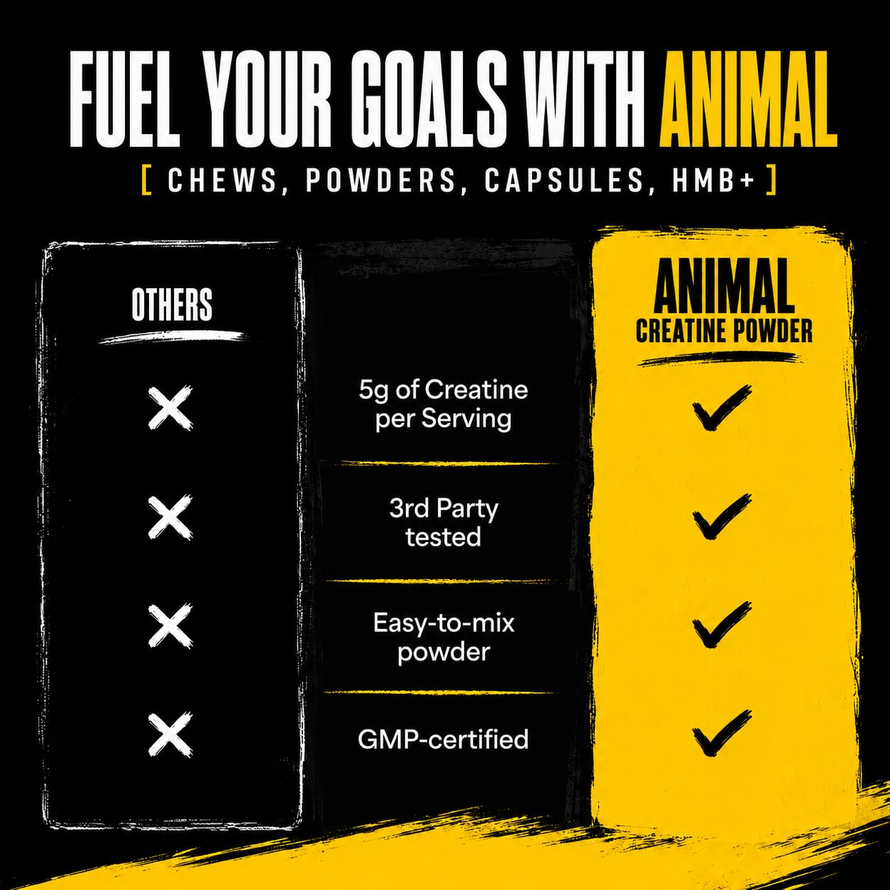 Animal creatine cuchara medidora con polvo para dosificación precisa